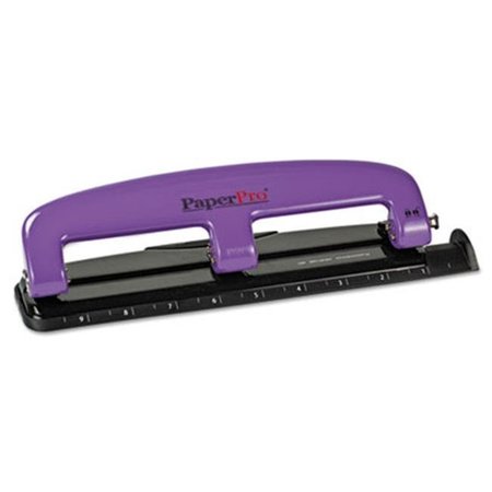 ACCENTRA Accentra 2105 12-Sheet Capacity Compact Three-Hole Punch; Rubber Base; Purple-Black 2105